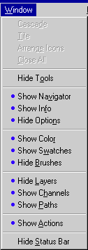 [Five Paletes: Info, Colors, Layers, Commands, Brushes]